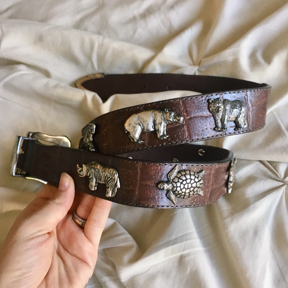 Vintage Brighton animal studded belt